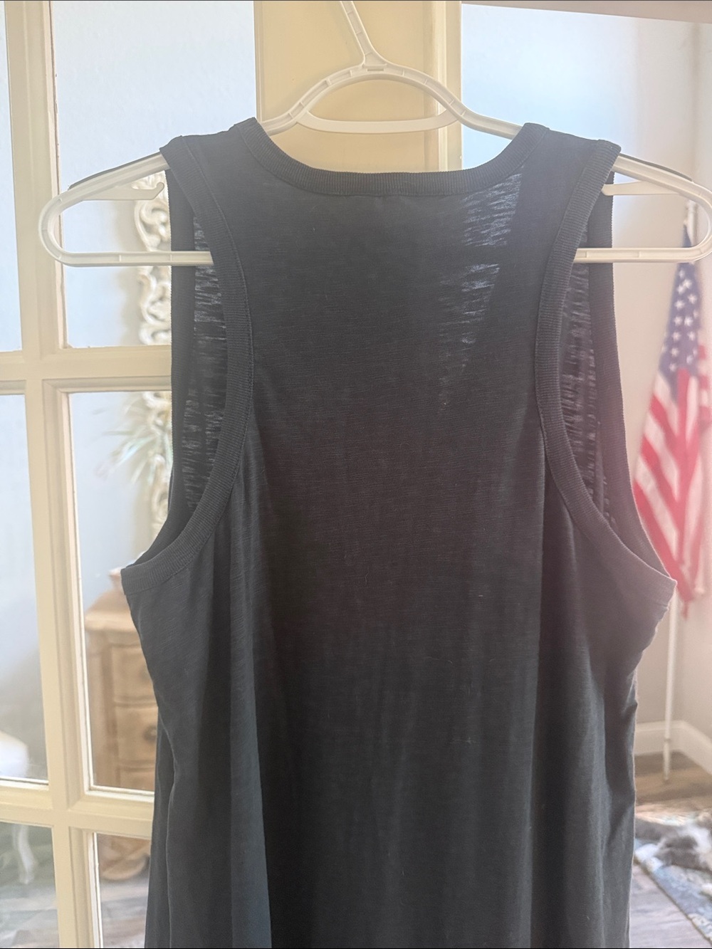 Natural Reflections Charcoal colored Sleeveless V-Neck Midi Dress Size Medium - Picture 4 of 5